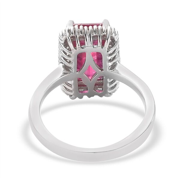 Afrikanischer Rubin und Diamant Halo Ring 925 Silber Platin-Überzug image number 6