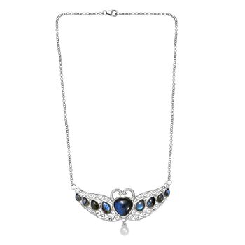 D'Joy AAA Labradorit und S&uuml;&szlig;wasserperle 45cm Halskette