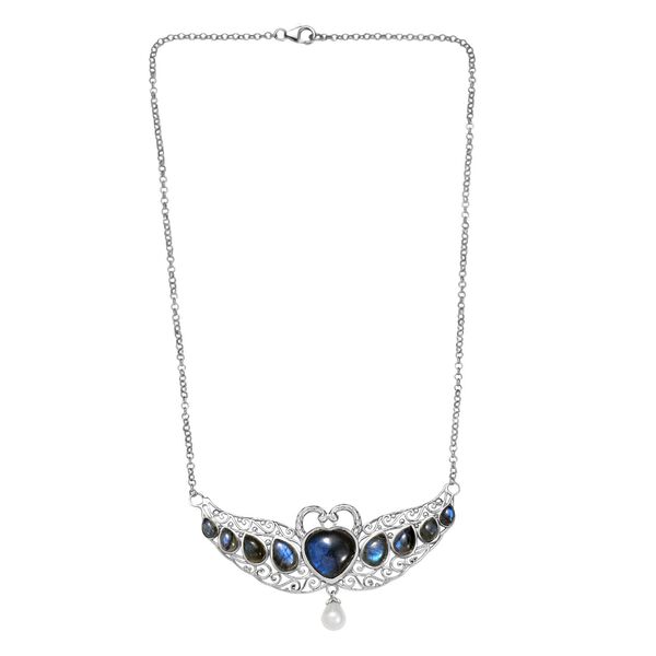 D'Joy AAA Labradorit und S&uuml;&szlig;wasserperle 45cm Halskette image number 4