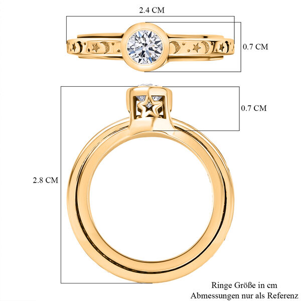 LUXURIANT DIAMOND - Lab Grown Diamant SI-GH Ring 925 Silber 750 Gelbgold Vermeil (Größe 20.00) ca. 0.50 ct image number 5
