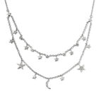 Diamant Stern und Mond Halskette in Silber image number 0