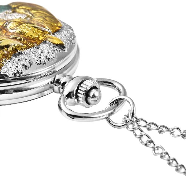 STRADA Taschenuhr mit 79cm Kette im Giraffenmotiv, Japanisches Uhrwerk image number 7