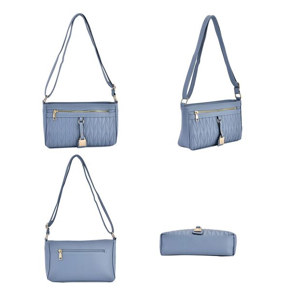 Schultertasche aus Kunstleder, blau image number 4