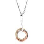 Weißer Kristall Halskette ca. Flexibles cm Reiner Edelstahl Tricolor