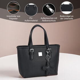 Crossbody Bag mit Designer-Anhänger in Kreuzform, Schwarz