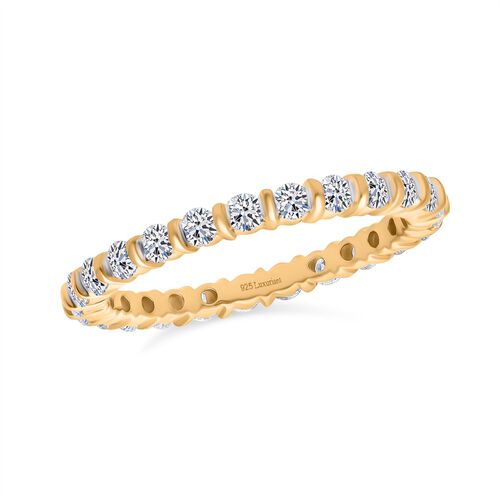 Lab Grown Diamant SI-GH Ring 925 Silber 750 Gelbgold Vermeil (Größe 18.00) ca. 1,00 ct image number 3