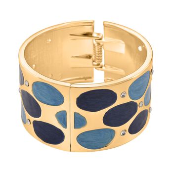 Wei&szlig;er Kristall Armreif ca. 17 cm emailliert