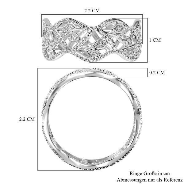 ALLORO Ring mit Diamantakzenten, 925 Silber platiniert image number 7