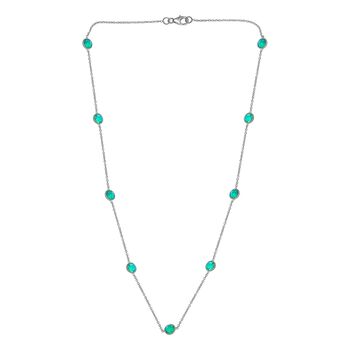 Pfau Triplette Quarz Halskette, ca. 50 cm, 925 Silber platiniert ca. 8.74 ct