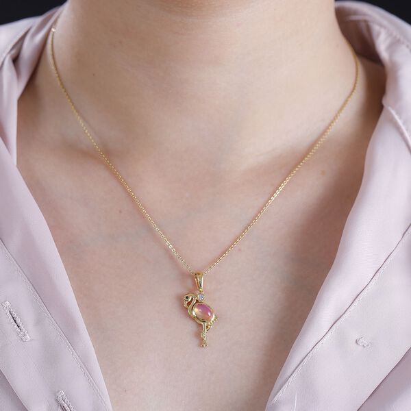 Flamingo Mondstein und Zirkon Anh&auml;nger - 0,97 ct. image number 3