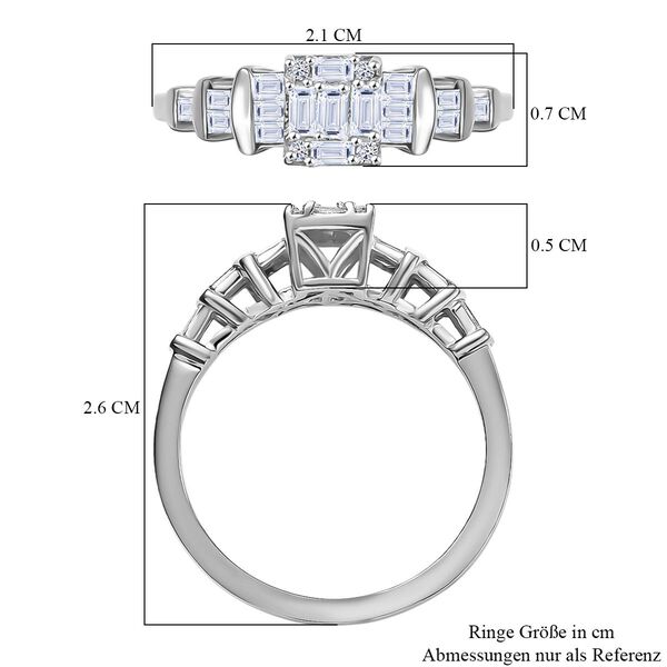 LUXURIANT DIAMOND -Lab Grown Diamant SI-GH SGL zertifiziert Ring 925 Silber rhodiniert (Gr&ouml;&szlig;e 20.00) ca. 0.50 ct image number 6