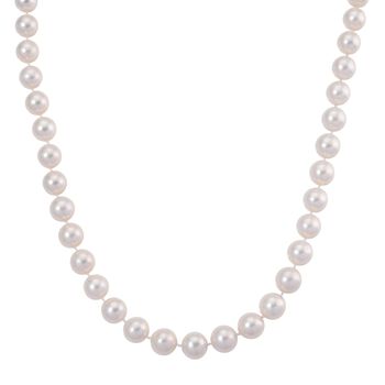 Wei&szlig;e Edison (12-14mm) Perle Halskette, 50cm