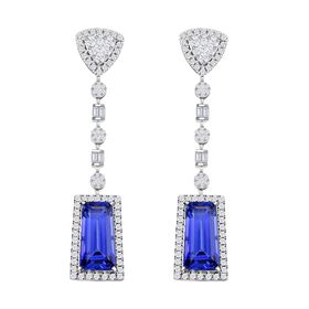 Chairman's Vault Collection - zertifiziert und geprüft RHAPSODY AAAA Tansanit und VS-EF Diamant Ohrringe in 950 Platin - 16,06 ct.