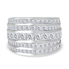 LUSTRO STELLA - Weißer Zirkonia Ring 925 Silber rhodiniert (Größe 20.00) 6.81 ct