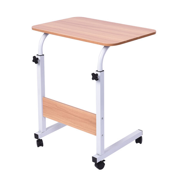 Betttisch auf R&auml;dern mit verstellbarer H&ouml;he, MDF - Platte, 60x40 cm, wei&szlig; image number 3
