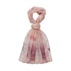 LA MAREY - Merinowolle und Maulbeerseide bedruckter Seidenschal, 70cm x 190cm, blassrosa Blumenmuster