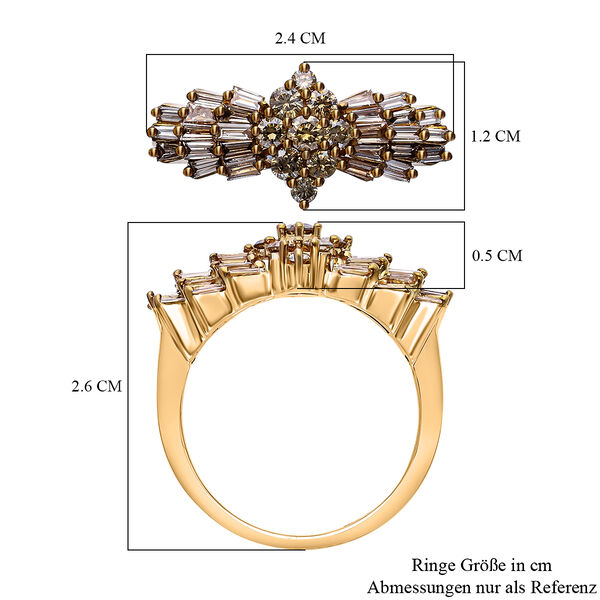LUXORO SGL zertifizierter I1 G-H Diamant Ballerina-Ring in 585 Gold - 1 ct. image number 6