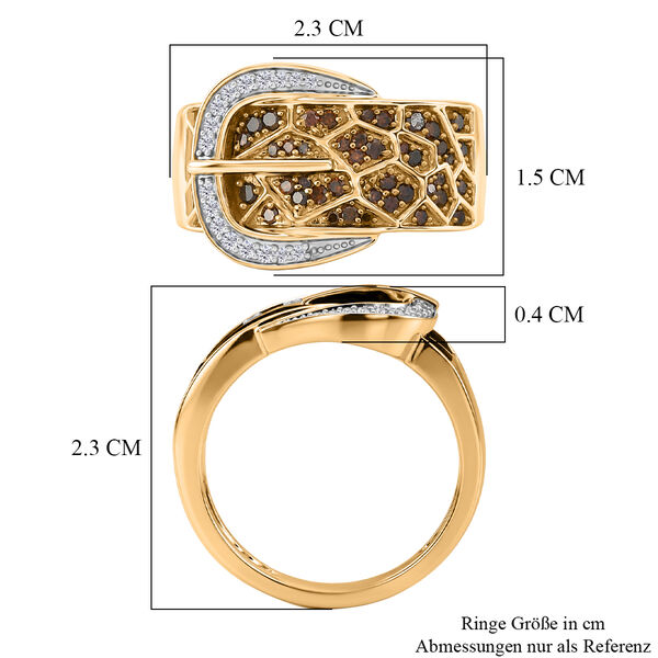 D'Joy Roter Diamant Ring 925 Silber 750 Gelbgold vermeil (Gr&ouml;&szlig;e 18.00) image number 6