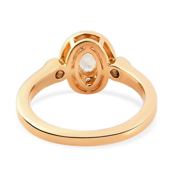 AAA Turkizit und wei&szlig;er Zirkon-Ring, 925 Silber Gelbgold Vermeil  ca. 0,79 ct image number 6
