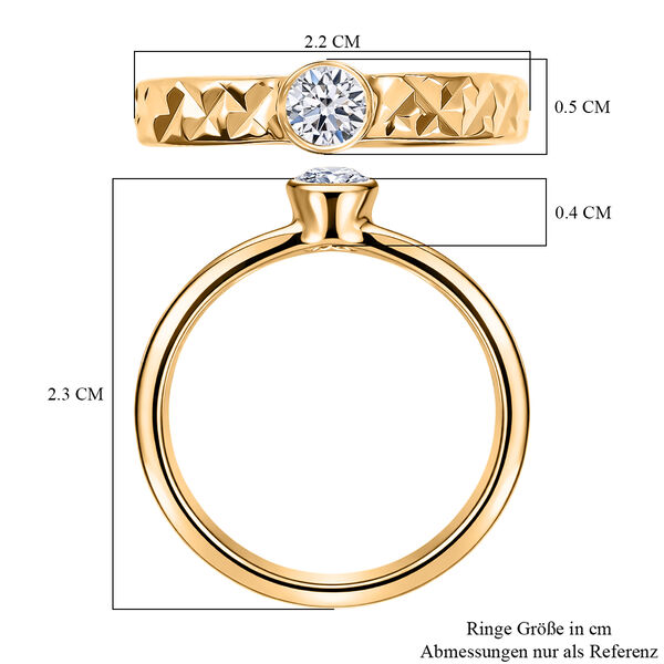 LUXURIANT SI-GH Labor Diamant Ring, 925 Silber 750 Gelbgold Vermeil - 0,25 ct. image number 7