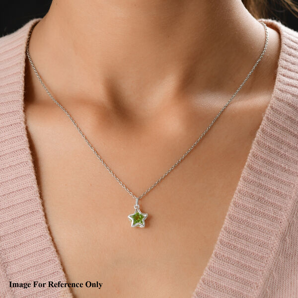 Natürlicher Peridot Stern-Anhänger, 925 Silber ca. 1,40 ct image number 2