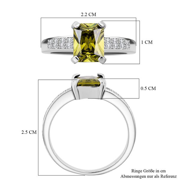 Lustro Stella gr&uuml;ner und wei&szlig;er Zirkonia Ring image number 6