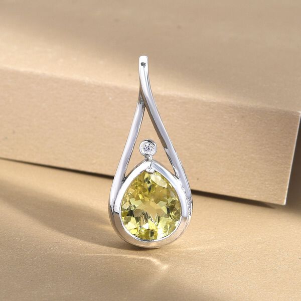 AA Ouro Verde-Quarz und Zirkon-Anhänger - 2,94 ct. image number 2