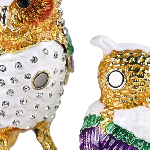 Dekorative Aufbewahrungsbox in Eulen-Form, 6x4,2x7,5cm, Gold image number 4