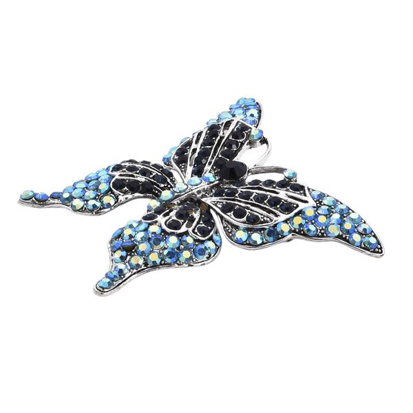 Mehrfarbiger Kristall Brosche Antikes Gold image number 4