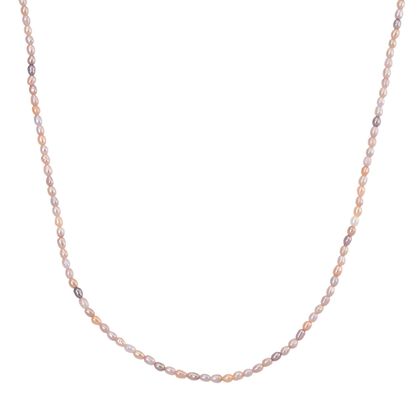 D'Joy Mehrfarbige S&uuml;&szlig;wasser Perle (3-3.5 mm) Halskette ca. 45 cm mit 5 cm extender, 925 Silber vergoldet