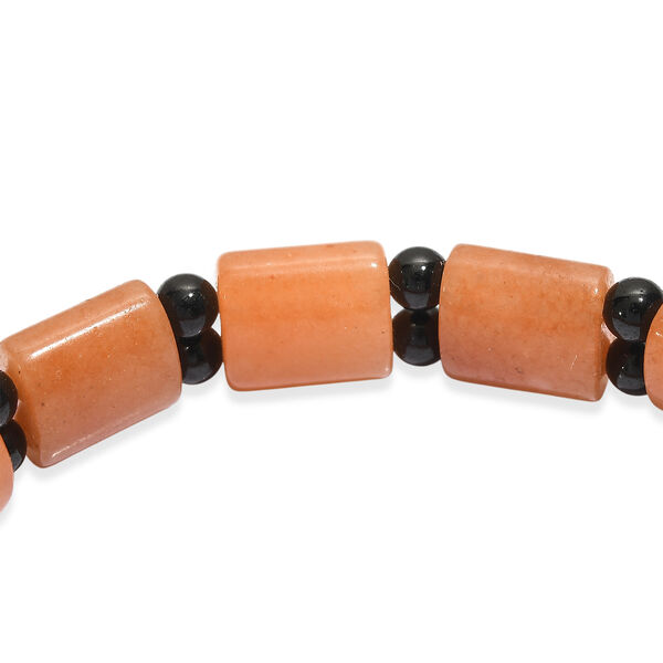 Flexibles rotes Aventurin und schwarzes Spinell Armband - 102 ct. image number 3