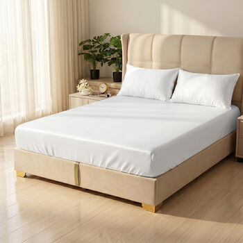 LA MAREY SIGNATURE Seiden Bettw&auml;sche Set, 4 teilig, 230x260cm, 100% Maulbeerseide, Elfenbeinfarben