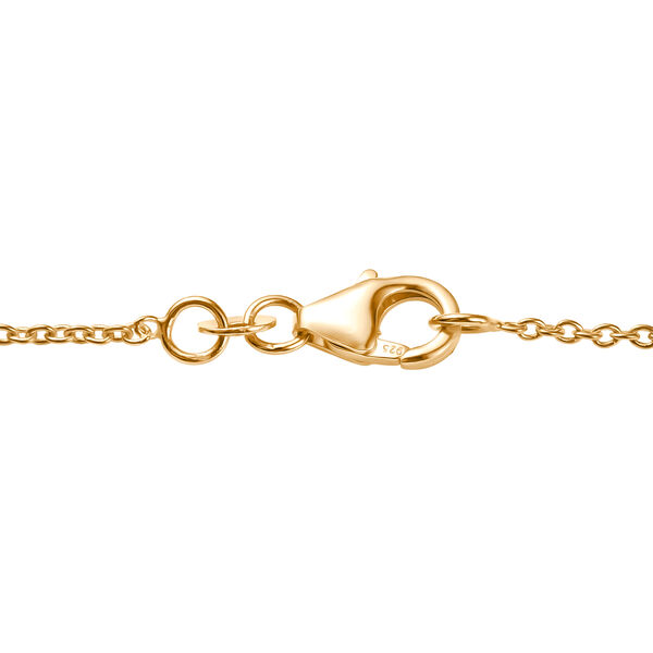 LUXURIANT SI-GH Labor Diamant Anh&auml;nger mit 45cm Kette, 925 Silber 750 Gelbgold Vermeil - 0,25 ct. image number 5