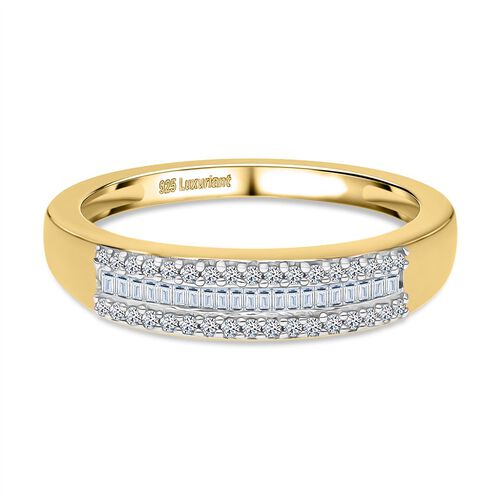 Lab Grown Diamant SI Ring 925 Silber 750 Gelbgold Vermeil (Größe 17.00) ca. 0,22 ct image number 0