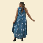 TAMSY bedrucktes Sommerkleid, geometrisches Muster, Blau und weiß image number 1