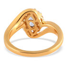 Tansanit und Zirkon Bypass-Ring, 925 Silber vergoldet  ca. 0,95 ct image number 5