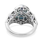 Larimar und Tansanit Solitär Ring 925 Silber Platin-Überzug image number 4