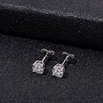 RADIANTA GRA zertifiziert Moissanit (D-VVS) Ohrringe 925 Silber rhodiniert ca. 0.92 ct