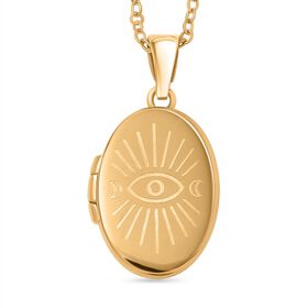 Medaillon-Anhänger mit schützendem Augen-Motiv und 45cm Kette