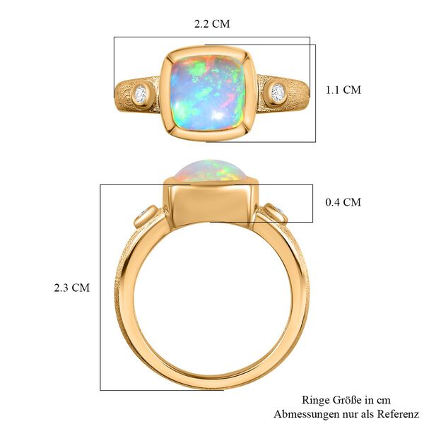 AA natürlicher, äthiopischer Welo Opal und Zirkon Ring - 1,77 ct. image number 8
