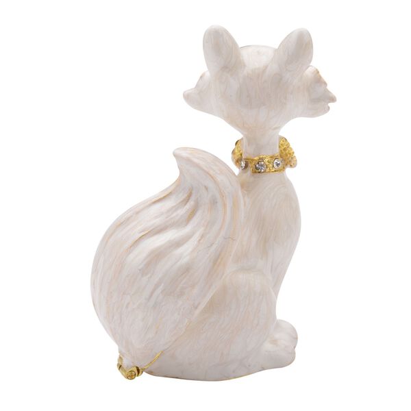 Tablettendöschen mit weißen Kristallen, emailliert, weiß, 5,2x7,2 cm, Fuchs image number 3