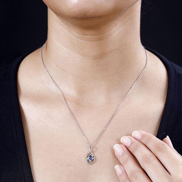 Tansanit Anhänger, 925 Silber platiniert - 0,35 ct. image number 3