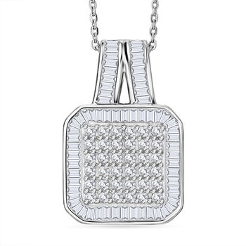 D'Joy wei&szlig;er Diamant Anh&auml;nger mit 50cm Kette - 1 ct.