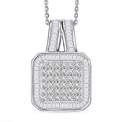 D'Joy Wei&szlig;er Diamant Schmuckset ca. 50 cm 925 Silber rhodiniert ca. 1,00 ct.