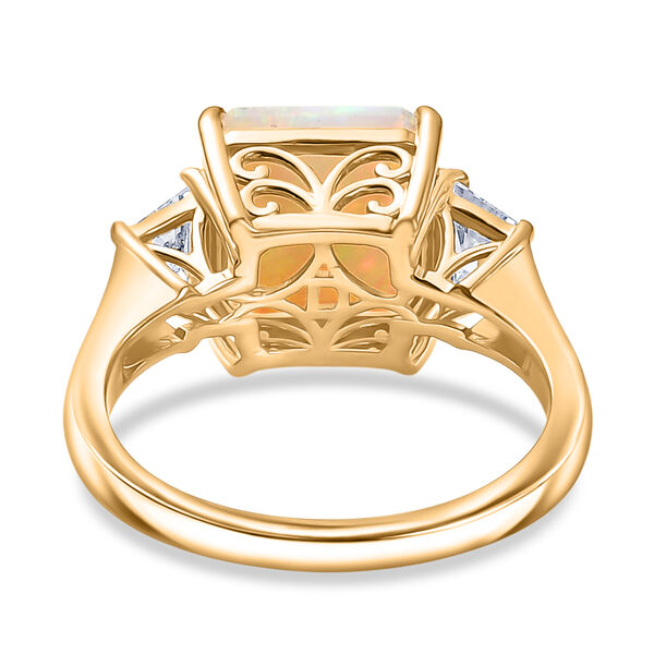 D'Joy AAA nat&uuml;rlicher, &auml;thiopischer Welo Opal und Moissanit Ring - 3 ct. image number 6
