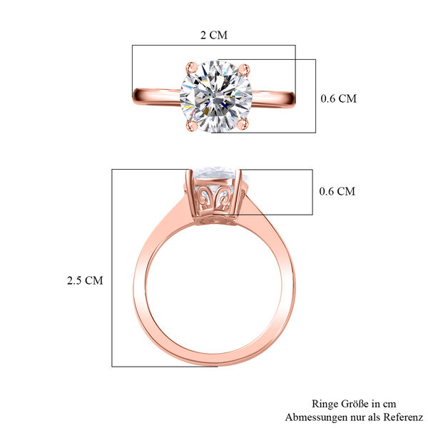 Moissanit Ring, 925 Silber 750 Ros&eacute;gold Vermeil - 1,73 ct. image number 7