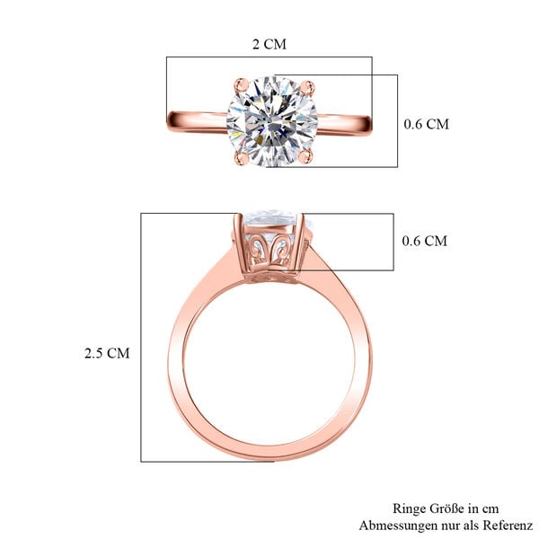 Moissanit Ring, 925 Silber 750 Roségold Vermeil - 1,73 ct. image number 7