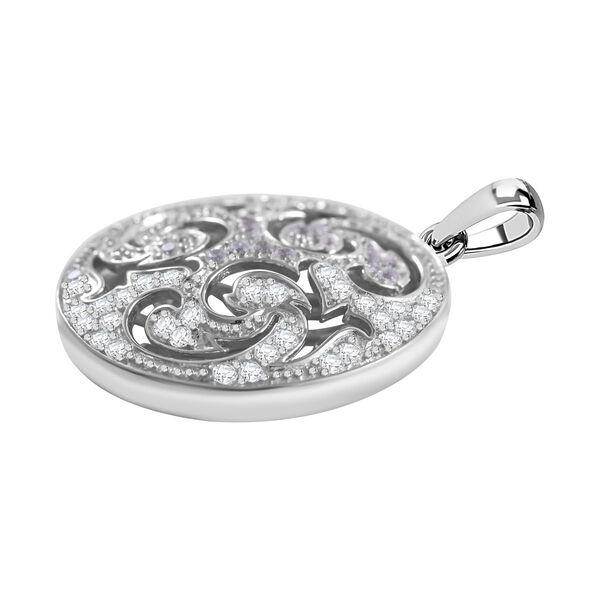 Wei&szlig;er Zirkonia Anh&auml;nger, 925 Silber rhodiniert image number 2
