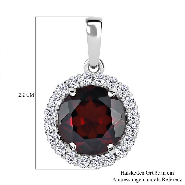 Nat&uuml;rlicher Mosambik Granat und wei&szlig;er Zirkon-Anh&auml;nger - 4,63 ct. image number 6