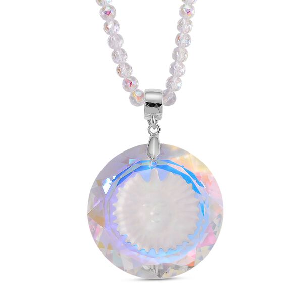 Wei&szlig;er Magie Farbe Kristall Anh&auml;nger mit Kette ca. 60 cm + 5 cm Extender